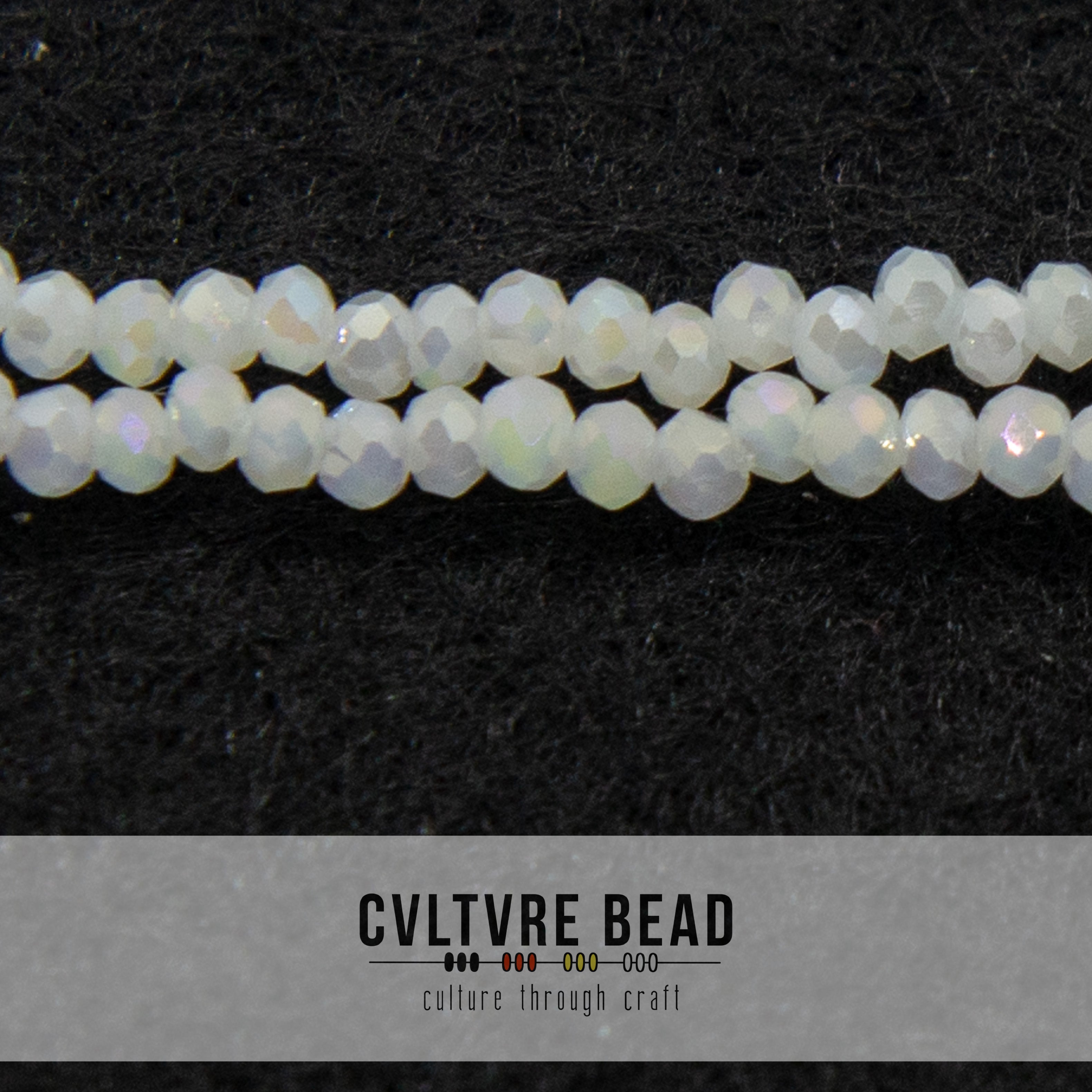 Crystal Lane Rondelle - 1.5x2.5mm -  Op. White Matt AB